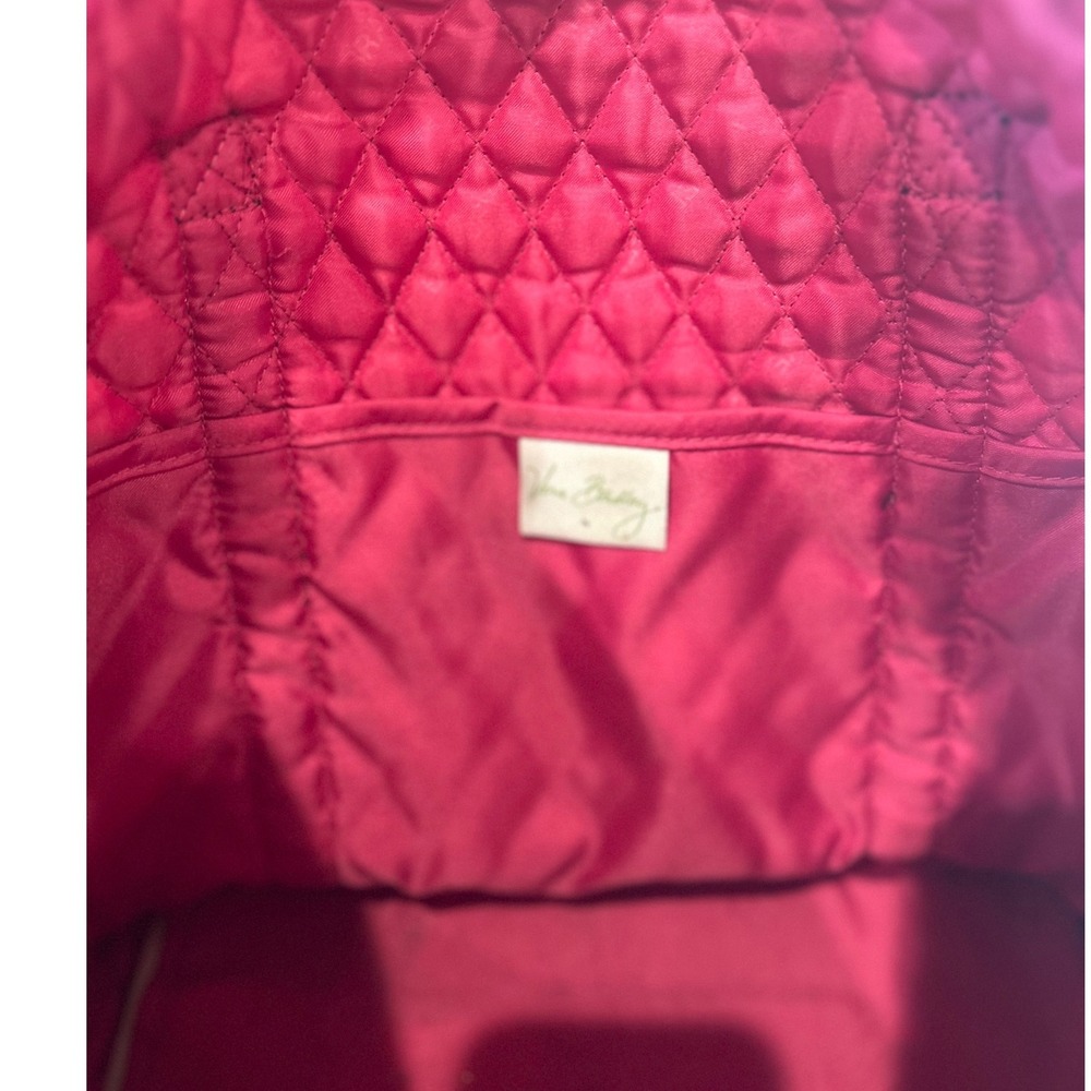 Vera Bradley Sierra Quilted Cotton Floral Tote Bag Grey Pink Orange Zip Shoulder - Picture 5 of 5